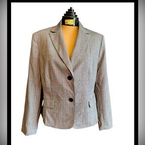 BANDOLINO Stretch Plaid Blazer Women’s‎ Size 14